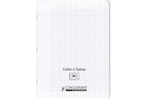 conquerant Un Cahier à Rabat avec Couverture Polypro Hamelin 24 x 32 - 96 Pages -Grands Carreaux Seyès - incolore