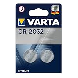Pila litio Varta CR 2032, Pilas Litio, 3 Voltios, Diámetro 20 mm, Altura 3.2 mm, 1 Blister con 2 Pilas