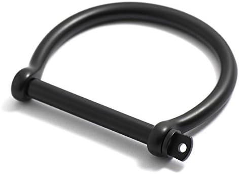 BIJOUONE Matte Black Classic Screw cuff Bracelet, Size Small