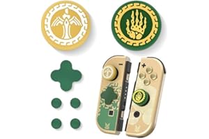 NANANINO Switch OLED Dpad Caps für The Legend of Zelda: Tears of The Kingdom, Switch OLED Dpad Tastenkappen und Silikon Joy Con Daumengriffe
