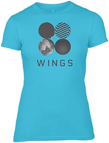 BTS Army Wings - Women's Fitted T-Shirt 100% Cotton (M, Blue)