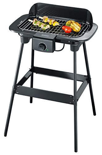 Severin Barbacoa Grill PG 8542 - Barbacoa de Pie, Superficie de Grill, 37 x 23 cm, 2.300 W, Negro