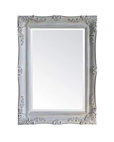 Moycor Decoración - Espejo marco madera blanco, 85x115