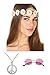 Produktbild Hippie Kostüm Mädels Zubehör Set Accessoires (Pink)