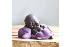 MONLIYA Keramik Tiny Cute Buddha Statue Mönch Figur Kreative Crafts Puppen Ornamente Geschenk Klassisch Zarte Keramik Tee Zubehör 2.4 '' Zoll hoch