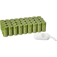 AmazonBasics - Bolsa mejorada para heces de perro con aditivos EPI y dispensador y pinza para correa - 540 unidades, mango brasileño