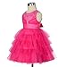 Dressy Daisy Baby Girls' Beaded Satin Tulle Tiered Wedding flower Girl Bridesmaid Dresses Party Dress Size 9-12 Months Hot Pink