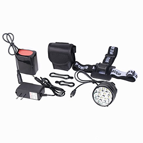 MAIKEHIGH LED Fahrradbeleuchtung / Stirnlampe mit 9 LEDs, 12000 Lumen, Schnellbefestigung / Stirnband und Lithium-Ionen-Akku - 6