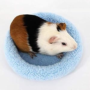 YuamMei 1pc Suave y cómodo Forro Polar Redondo cálido Hamster Cama Dormir Alfombrilla para Rata, Erizo, Ardilla,Cobaya, Animales Pequeños (S, Beige)