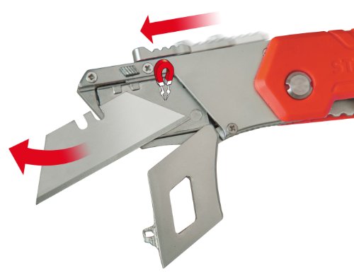 Stanley Sicherheitsklappmesser, automatischer Klingeneinzug, Trapezklinge 1992 enthalten, Vorschubmechanismus, 0-10-243 - 6