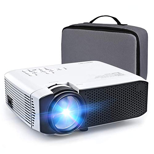 APEMAN Mini Proiettore Portatile Cellulare Home Theater, 4000 Lumen LED Videoproiettore Full HD 1080P Basso Rumore Doppio Altoparlante 50000 Ore, Supporto Laptop / TV Box / Telefono / PS4