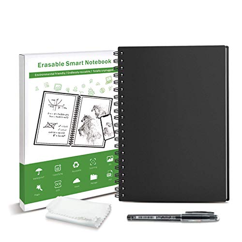 Reusable Notebook Wirebound Smart Erasable Notes APP Storage Pen Included (6.9''X9.8''- B5)