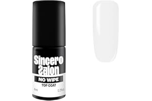 SINCERO SALON Top Coat No Wipe Smalto UV LED Smalto Top Coat I Nail Design Gel Polish Manicure Primer per Essiccazione Lunga Durata Unghie Lucide 6ml