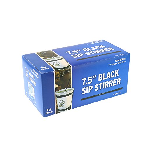 7.5″ Black Sip Straw, Package of 1000 - 5