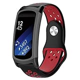 BZLine Armband | Doppelte Farbe Weiches Silikon Sport Uhrenarmband | Für Samsung Gear Fit2 / Gear Fit 2 PRO Smart Uhr | Robust und Langlebig | Einfach zu Justieren | Handgelenkgröße: 6,1-7,8 Zoll | 7 Farben (C)
