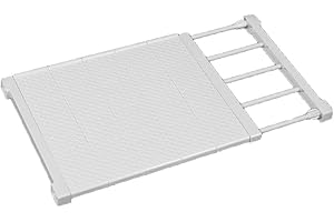 JONASHER Erweiterbare Schrankregal-Trennwände, verstellbare Schrank-Aufbewahrungsregal, Kleiderschrank-Organizer, Spannstangen-Trenner, 34 cm Breite für Schlafzimmer, Badezimmer, Küche, Büro, Weiß