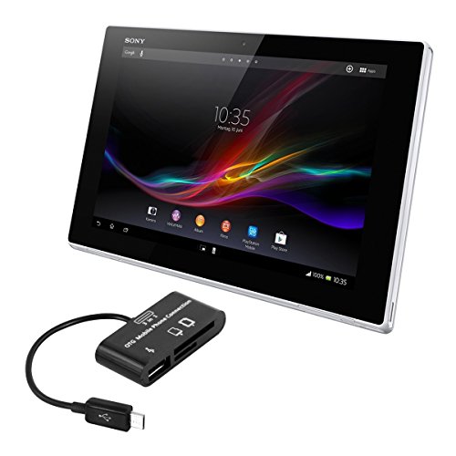 kwmobile 3in1 Micro USB OTG Kabel Adapter für Sony Xperia Tablet Z – Card Reader Tablet Kartenleser Anschluss für USB 2.0 / SD Karte / Micro SD Karte in Schwarz - 3