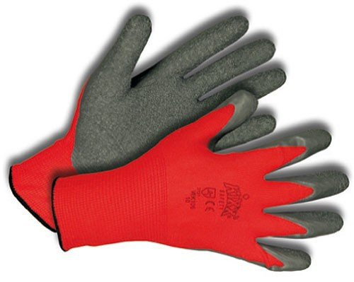 KIXX Kinder Handschuh Nylon/Latex Rot/Grau, Gr. 6