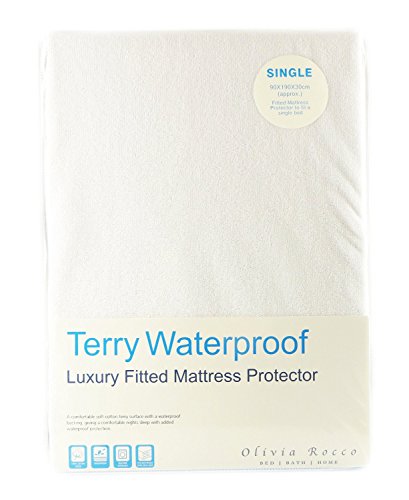 Olivia Rocco® Terry Waterproof Mattress Protector, Extra Deep Fitted Mattress Protectors (Cot Bed)