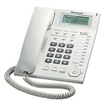 Panasonic Single Line KX-TS880MX Corded Landline Phone (White-Black)