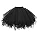 Produktbild Damen Puffrock LUCKYCAT Damen Tütü Rock Minirock Organza Pettiskirt Petticoat Tanzkleid Dehnbaren Informell Mini Skater Rock Ballettrock Mit Sternchen Perfekt Für Fasching (Schwarz, One Size)