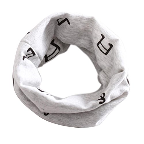 Fulltime(TM) Autumn Winter Baby Boys Girls Collar Scarf Cotton O Ring Music Note Neck Scarves (Gray)