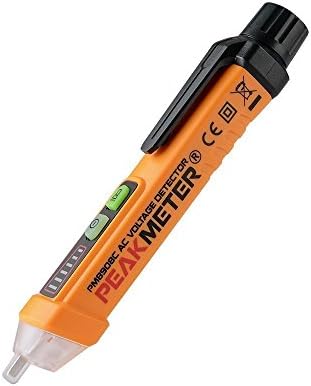 Non-Contact Voltage Detector - PM8908C 12-1000V AC Tester & Led Flashlight. Test Live Wire AC Volt Current - Orange by Smart Outlet