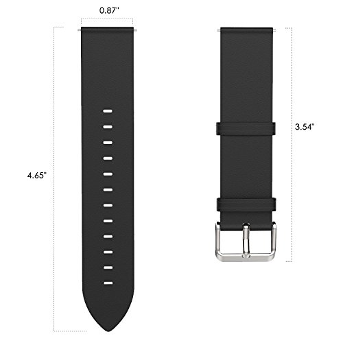 MoKo Samsung Gear S3 Frontier / Classic / Moto 360 2nd Gen 46mm Armband – Premium Soft Echt Leder Uhrenarmband Lederarmband Uhr Band Ersatzband für Samsung Gear S3 Classic Samrtwatch, Schwarz - 8