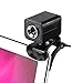 Produktbild Computer Webcam, doulukit 12 m Pixel Optische Linse 4 LED-Leuchten Desktop Web Kamera mit eingebautem Mikrofon, verstellbarer Brennweite, DSP Chip, CMOS-Sensor, Winkel einstellbar schwarz 4.7 * 3.5 * 3.3cm
