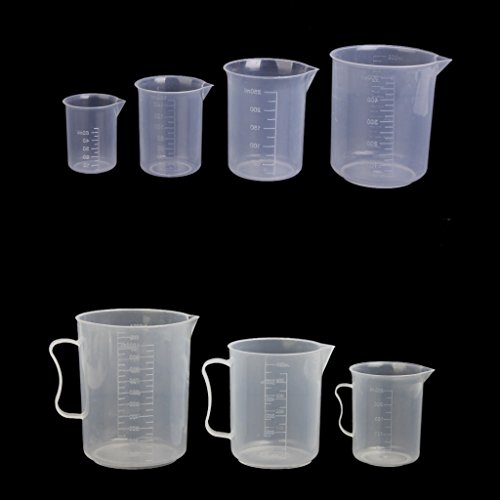 50 150 250 500ml Transparente Kunststoff Labor Messbecher 4 Stk. Messbecher Werkzeug - 6