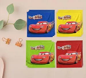 Sassoon Disney Printed Cotton Face Towels for Kids/Handkerchief (Pack of 12, 20 x 20 cm, 400 GSM )