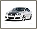 Produktbild Poster mit Rahmen 40 x 50 cm, Platin - Oettinger Tuning Jetta 5 gerahmt - Antireflex Acrylglas