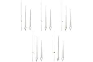 CWOQOCW 5-teiliges Uhrenzeiger-Set, aus Aluminium, Aluminium, Zeiger-Kits, DIY-Reparaturteile, Ersatzuhr-Reparatur (Silber)