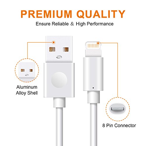 Ulinek Lot de 3 C  ble Lightning de Chargeur iPhone 2m C  ble iPhone Charge Rapide pour Apple iPhone 8 Plus   7 Plus   6s Plus   5c   5s   5   Se iPad