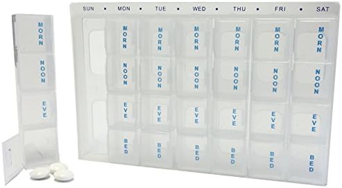 MEDISURE 7 Day Weekly Clear 28 Box TRANPARENT Handy REUSEABLE Convenient Pill Tablet CASE Holder Organiser (MS05833)