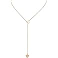 Maverick Stylish N Trendy Non-Precious Metal Heart Pendant Passing Through Hollow Heart Long Chain for Girls & Women; Casual Link Chain Necklace To Gift Your Loved Ones
