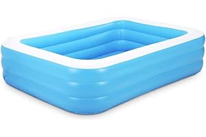 XAMOFAN Piscine Gonflable Piscine rectangulaire Facile à Utiliser d'eau pour Intérieur et Extérieur pour Famille Jardin D'été (155 CM)