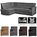 Produktbild CAVADORE Ecksofa Pisoo mit Federkern / Kleine Eckcouch mit bettfunktion und Bettkasten / Ottomane links / 245 x 89 x 161 / Mikrofaser Grau