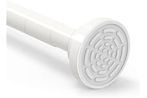 Foeska Drążek teleskopowy, drążek do zasłony prysznicowej, bez wiercenia, ze stali nierdzewnej, wysuwany drążek na ubrania, regulowany poprzez obracanie, bezpieczny uchwyt do prysznica i wanny (biały,