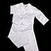 Dressy Daisy Baby Boys' 4 Pcs Satin Baptism Christening Suit With Bonnet Long Sleeves Infant Size 6-9 Months White