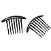 Homgaty 2X Women Girls Side Hair Comb Plastic Slides Grips Headwear Accessory Black