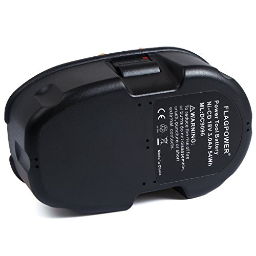 Dewalt DC9096 Ersatzakku FLAGPOWER Werkzeug Batterie 3000mAh 18V Ni-CD Akku für Dewalt DC9096 DE9503 DC9099 388683-12 651034-01 DE9039 DE9095 (2 Stück) - 5