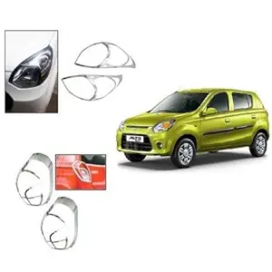 Auto Spare World Head Lamp and Tail Lamp Chrome Cover for Maruti Suzuki Alto 800 2016-2019 (Set of 4 Pcs.)
