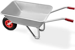 GARDEBRUK® Carretilla de Obra Acero Galvanizado Carga 100Kg 80L Herramienta para Jardinería Construcción