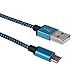 Produktbild CICIYONER V8 2A Geflochtenes Aluminium Micro USB Data Sync Ladegerät Kabel für Android Phone (1M, Blau)