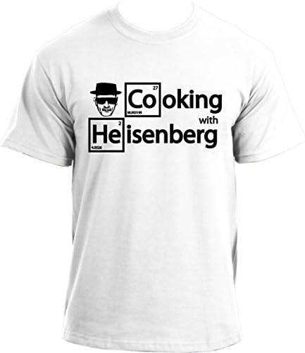 Heisenberg Cooking with Walter White Mr. White Breaking Bad Inspired T-Shirt, White, Large