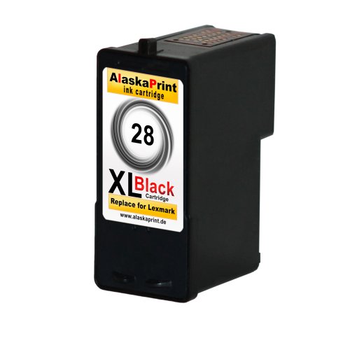 Premium Kompatible Druckerpatrone Als Ersatz für Lexmark 28xl Schwarz Black BK für Lexmark Z1300 X5070 X5075 X5490 X5495 Z1300 X2500 Z1310 Z1320 Z1350 Z845 Patronen Schwarz 1x28-lex