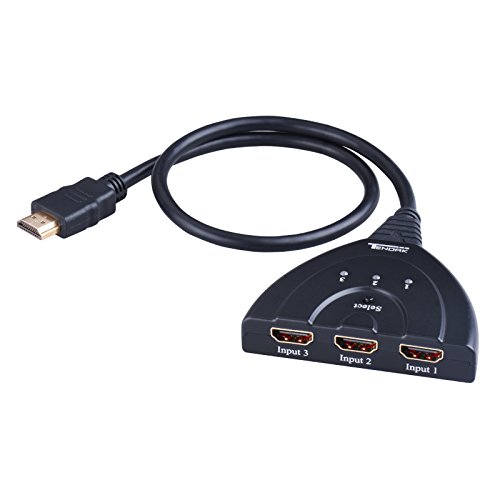 Tendak HDMI Switch 3 x 1 Kabel 3 In 1 3 Out Anschluss Eingang unterstützt Full HD 1080P 3D für Apple TV Xbox PS4 Blu-Ray Player HDTV - 2