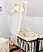 8 Pcs Crib Bedding Set with Canopy + Holder, All-round Bumper 90x40cm - Pattern 12