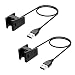 Produktbild myfei Fitbit Ladegerät 2 Kabel, 2 PCS Ersatz-USB-Ladekabel Cradle Dock Adapter für Fitbit Laden 2 Herzfrequenz Armband Smart Watch (schwarz)